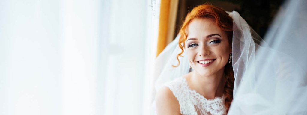 Bride smiling